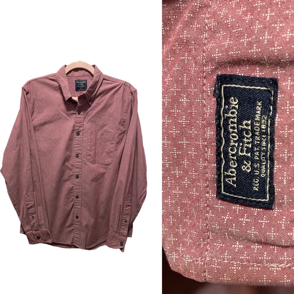 EUC Ambercrombie & Fitch Button Down Oxford Stretch Light Burgandy 13048